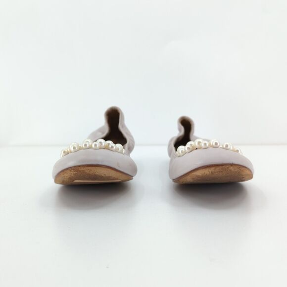 Valentino Garavani Women EU 36 Ballet Flats Pale Pink Leather Pearl Embellished - Picture 5 of 12